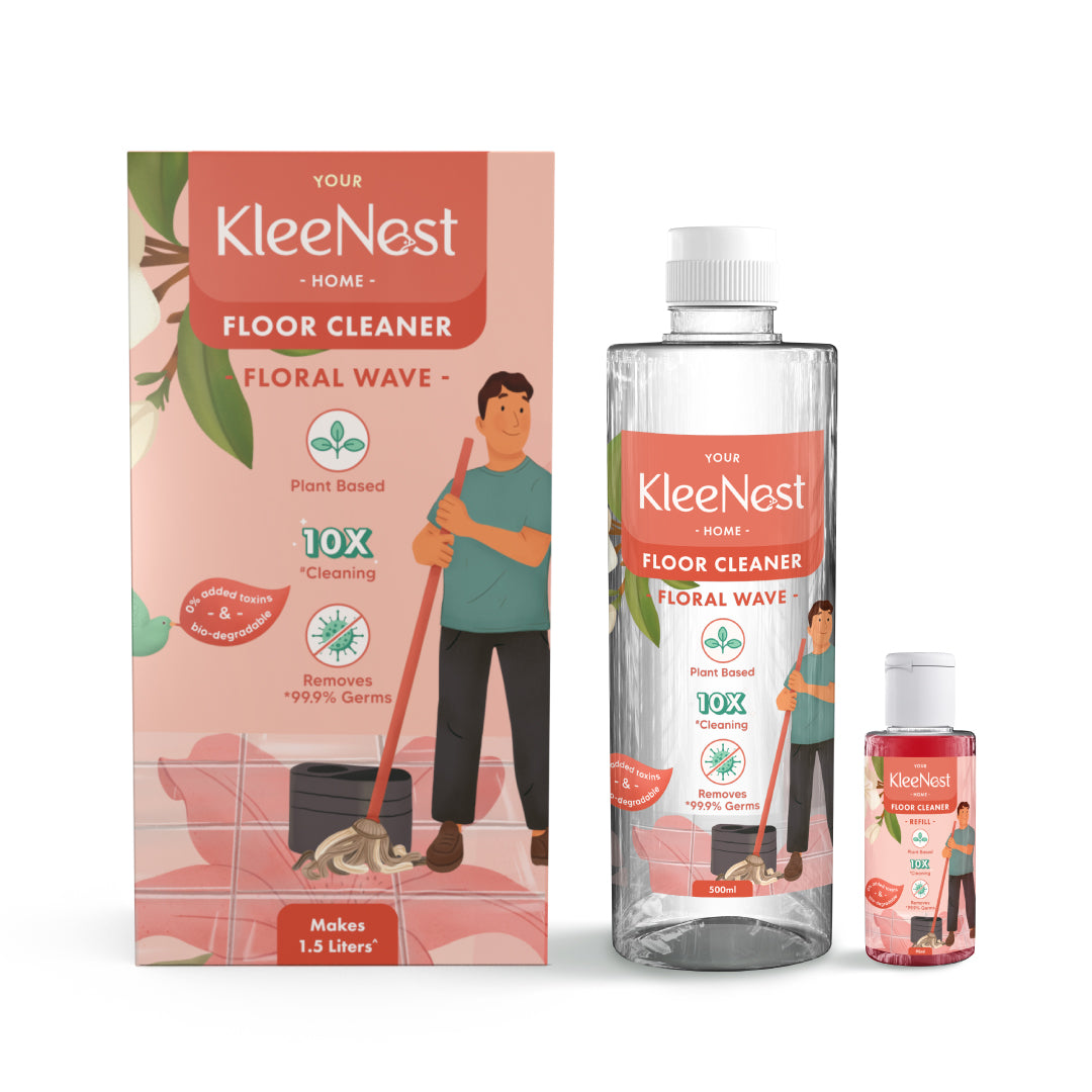 Kleenest 1.5 Litre Starter Kit – Floral Wave Floor Cleaner