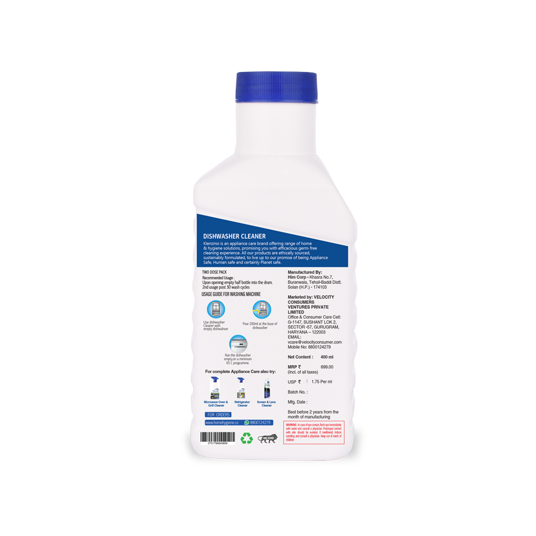 Dishwasher Cleaner and Descaler 400ml