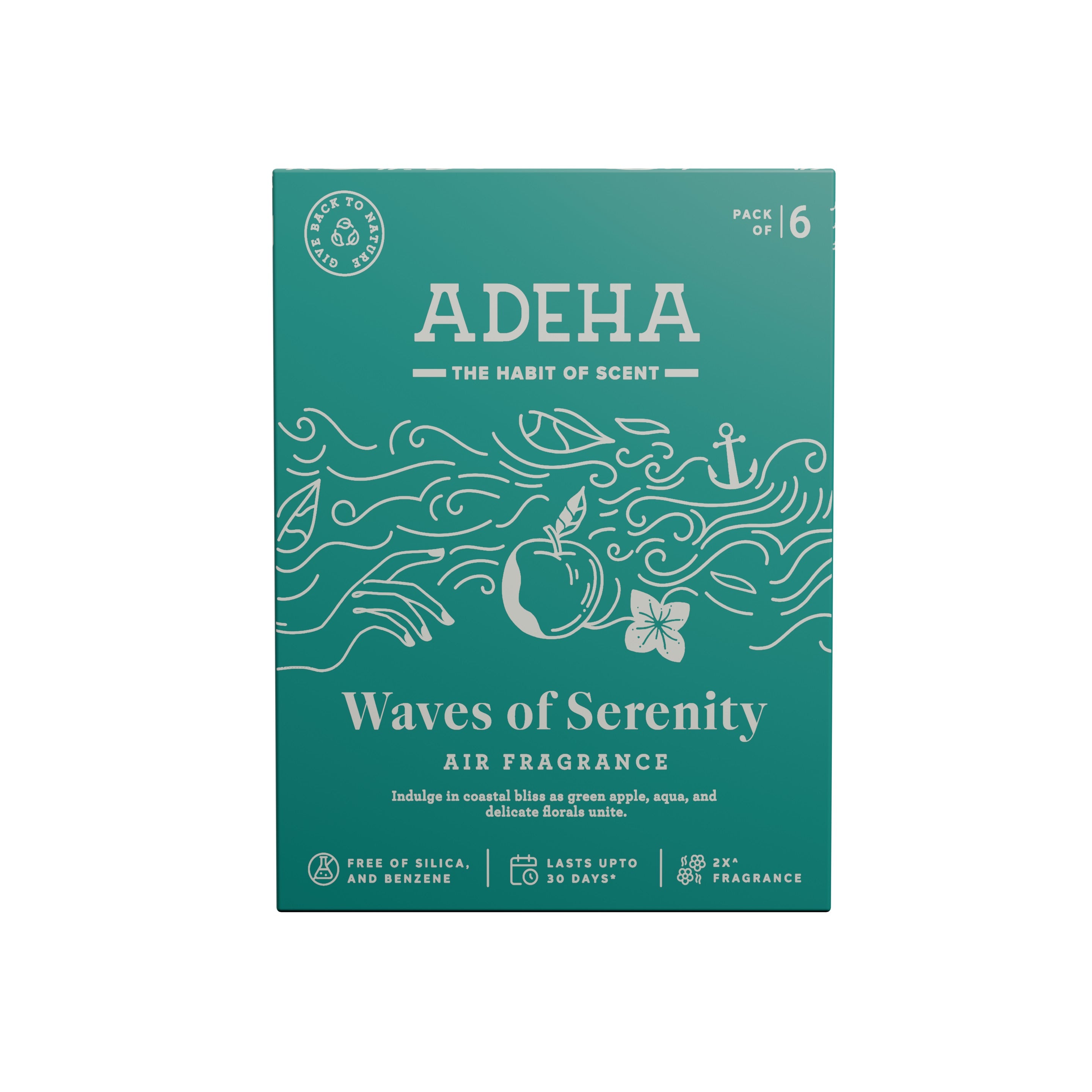 Adeha Fragrance Pouch - Air freshener for Bathroom, Car, Wardrobe - Waves of Serenity