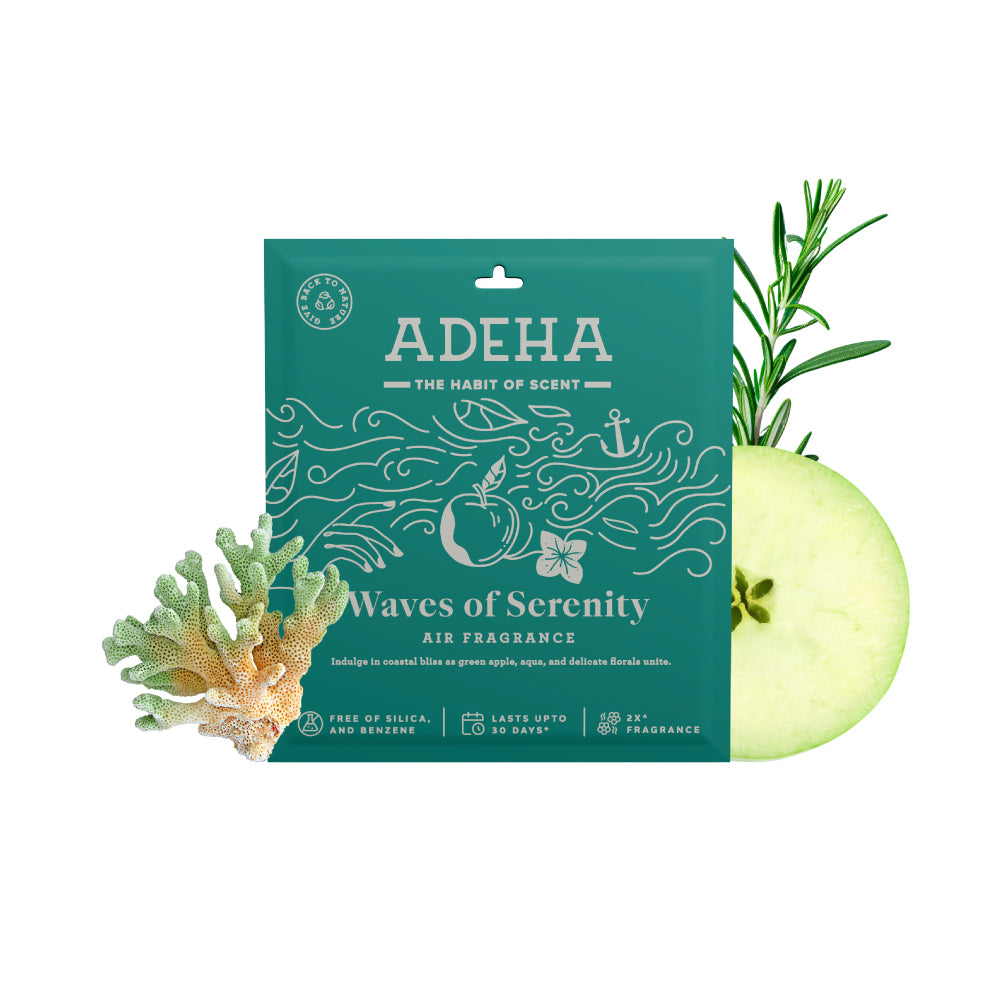 Adeha Fragrance Pouch - Air freshener for Bathroom, Car, Wardrobe - Waves of Serenity