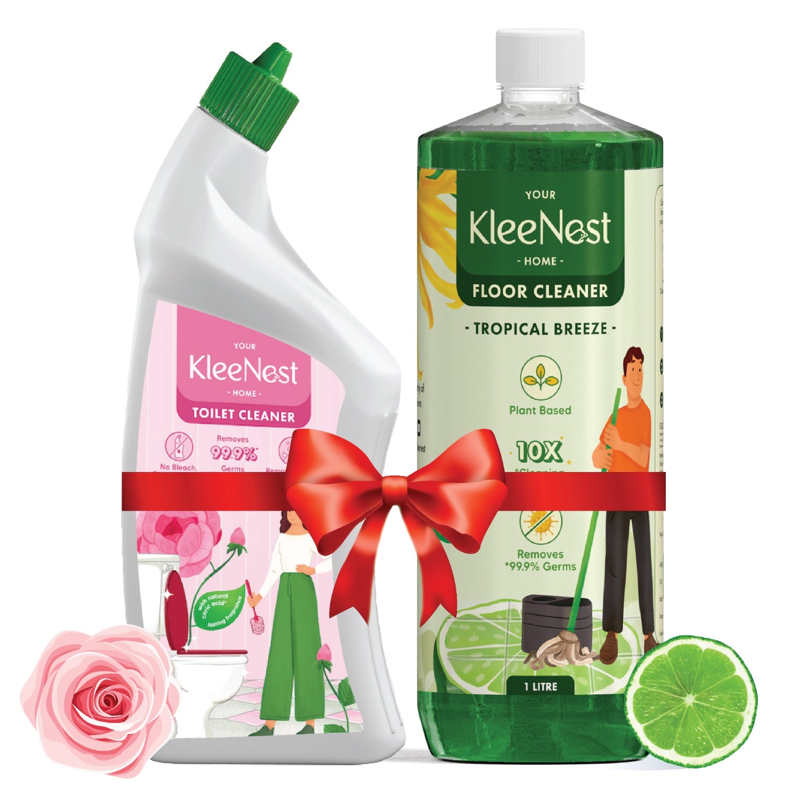 Kleenest Dual Care Pack – Rose Toilet Cleaner & Tropical Breeze Floor Cleaner